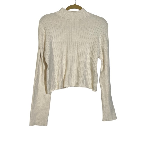 LA Hearts PACSUN Ribbed Mockneck Sweater Cream Size XS - Picture 1 of 8